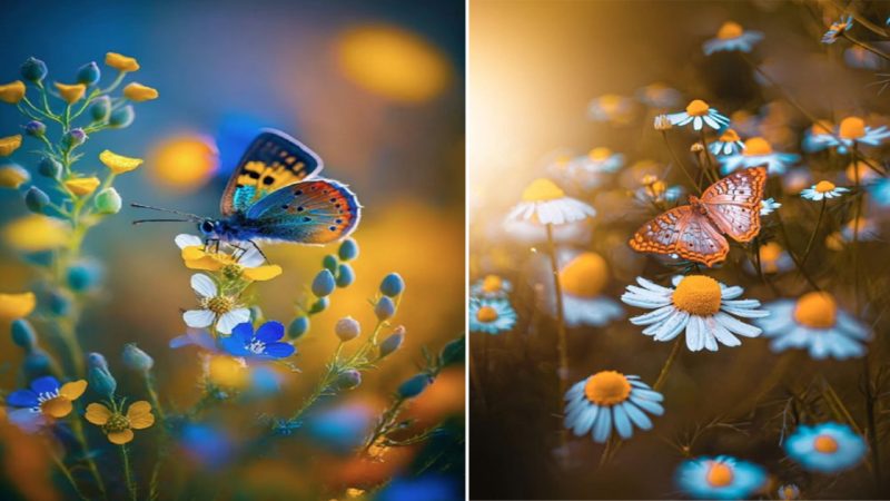 Whispering Elegance: The Harmonious Fusion of Butterflies, Flowers, and Serene Paintings