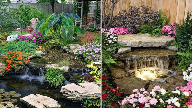 Tranquil Garden Oasis: Small Pond Design Ideas with Enchanting Waterfalls