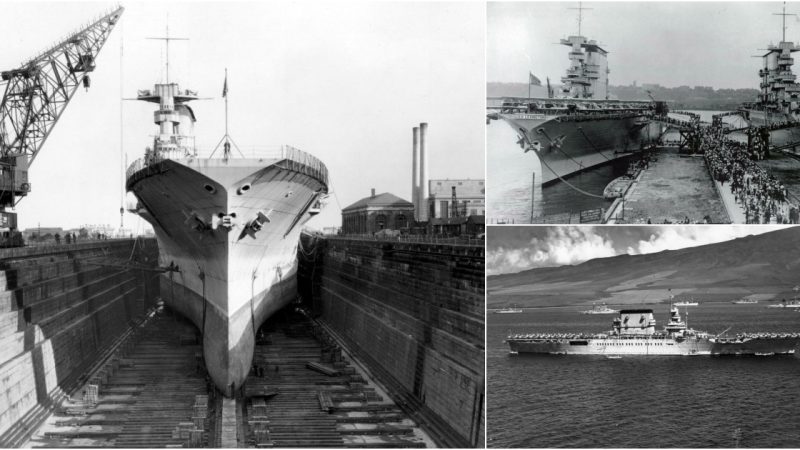 USS Lexington (CV-2): The Mighty Aircraft Carrier Anchored Off Oahu in 1932