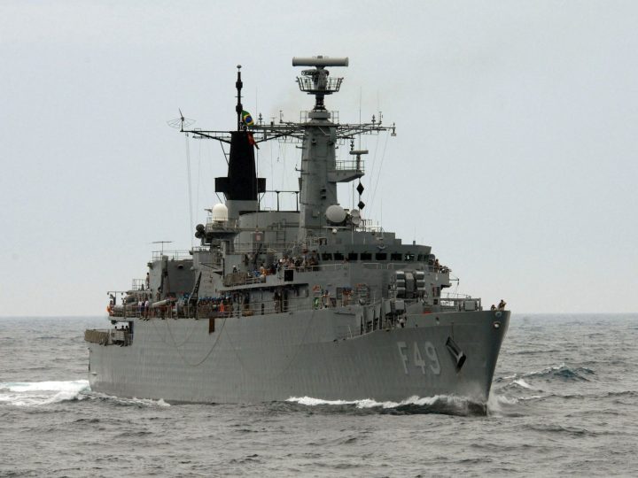 Brazilian Type 22 Frigate BNS Rademaker (F49): Formerly HMS Battleaxe (F89) of the Royal Navy